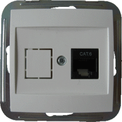 Peha 00318651 - data wcd 1-voudig cat6 & centraalplaat compleet badora levend wit