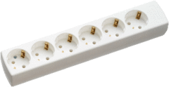 Kaiser Martin 1086/KWS - tafelcontactdoos 6-voudig randaarde 45g wit
