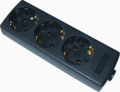 Kaiser Martin 1047/SW - tafelcontactdoos 3-voudig randaarde 45g zwart