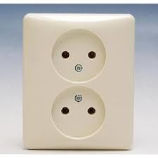 Jung AS5010KIU - wandcontactdoos 2-voudig kinderbeveiliging creme