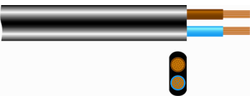Vmvs plat 2x0.75mm2 wit per meter