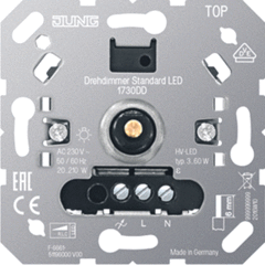 Jung 1730DD - universeel led puls/draaidimmer standaard 3-60W