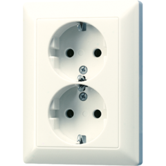 Jung AS5020NU - wcd randaarde 2-voudig creme wit