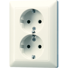 Jung AS5022NU - wcd 2-voudig randaarde schroef creme wit as500