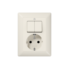 Jung AS5575EU - combinatie serie schakelaar / wcd randaarde creme wit