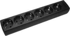 Mk 1086/SW - tafelcontactdoos 6v randaarde 45g zwart