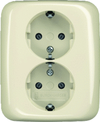 Busch Jaeger 2TKA00003900 - wcd randaarde dubbel randaarde inbouw si creme 202EUJR-212