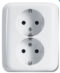 Busch Jaeger 2TKA00003901 - wcd randaarde dubbel inbouw Reflex alpin wit