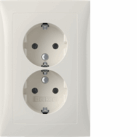 Hager 47728989 - WCD randaarde 2-voudig (compact inb.doos), vlak, berker S.1, polarwit glz