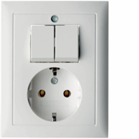 Hager 6143551949 - Combinatie WCD randaarde met Serieschak. berker S.1/B.3/B.7, polarwit mat