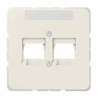 Jung 569-2NWE - inzetplaat 2 x modulair jack cat5 creme wit