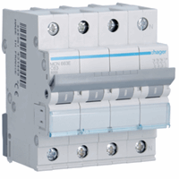 Hager MCN663E - Installatieautomaat 3p+N 63 A C-karakteristiek 6 kA