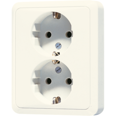 Jung 5020NU - wcd 2-voudig randaarde steek creme wit