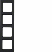 Hager 10146096 - Afdekraam 4-voudig berker Q3 antraciet soft-finish