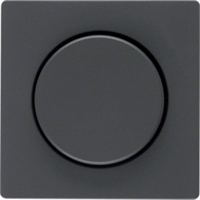 Hager 11376086 - inzetplaat + knop voor dimmer Q1/Q3/Q7 antraciet
