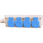 Hateha 12.814.000 - verdeelcontactdozen bd 16 16a 230 v, 2p+a, grijs-blauw, met klapdeksel