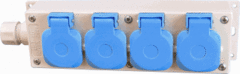 Hateha 12.814.000 - verdeelcontactdozen bd 16 16a 230 v, 2p+a, grijs-blauw, met klapdeksel