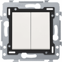Niko 101-81515 - Tweevoudige schakelaar 71 x 71 mm met insteekklemmen, sokkel en afwerkplaat