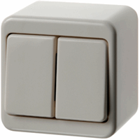 Hager 61300840 - Dubbele wisselschak. 10 AX, opbouwserie, wit