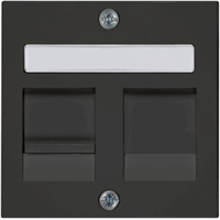 Peha 00276862 - Afdekking voor draagframe 600 MJxvoor 1 Modular Jack, zwart