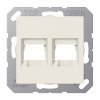 Jung A1569-2WE - inzetplaat 2-voudig amp-radial-panduit 6/8 creme wit