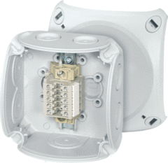 Hensel RK0205T - kabeldoos ip66 met 5x rijgklem 0,75-2,5mm² 93x93x62mm grijs