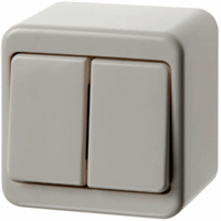 Hager 61300849 - Dubbele wisselschakelaat 10A opbouw polarwit