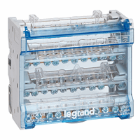Legrand 400408 - Verdelerklem 4P 125A - 11 aansluitingen met schroeven - 26kA - 6 mod