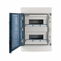 Eaton 174198 - inst.kast, opb., ip65, 2x12te, deur transp., abs + klemmen