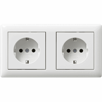 Gira 479303 - wcd / randaarde 2-voudig voorgemonteerd + afdekraam standard 55 zuiver wit glanzend