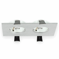 Lumiko 876502 - Verona inbouwarmatuur, Aluminium, rechthoek, 2voudig, 80x142mm