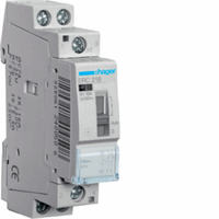 Hager ERC218 - Magneetschakelaar 16 A met handbediening, 1 maak, 1 verbreek, 230 V AC