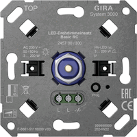 Gira 245700 - System 3000 led-druk-draaidimmer basiselement Basic RC faseafsnijdimmer 3-200W
