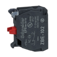 Schneider Electric ZBE102 - Harmony XB4 / XB5, Contactelement voor kop Ø22mm, Zilverlegering, Schr
