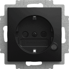Busch Jaeger 2CKA002013A5536 - wandcontactdoos randaarde kindveilig met LED-controleverlichting Balance SI zwart mat (20 EUCBL-915)