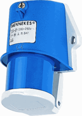 Mennekes 847 - cee toestelcontactdoos 3-polig 16a 230v blauw opbouw