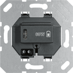 Jung USBPD60CSW - usb-pd laadcontactdoos 1xc, 60w zwart