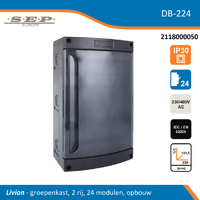 SEP Europe - db-224 - db groepenkast 2x 12 modulen (b=220mm, h=375mm, d=143,5mm)