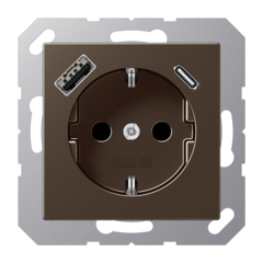 Jung A1520-15CAMO - wcd randaarde a500 mokka usb type a / c