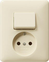 Gira 047601 - combinatie wcd zonder randaarde 2polig / wisselschakelaar cwg st55
